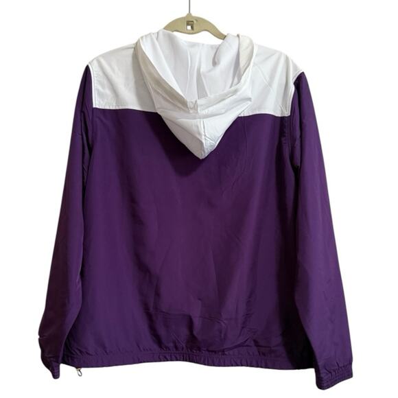 Boxercraft Ladies Stadium Anorak Purple White Half Zip Hooded Jacket Size L - Picture 2 of 6